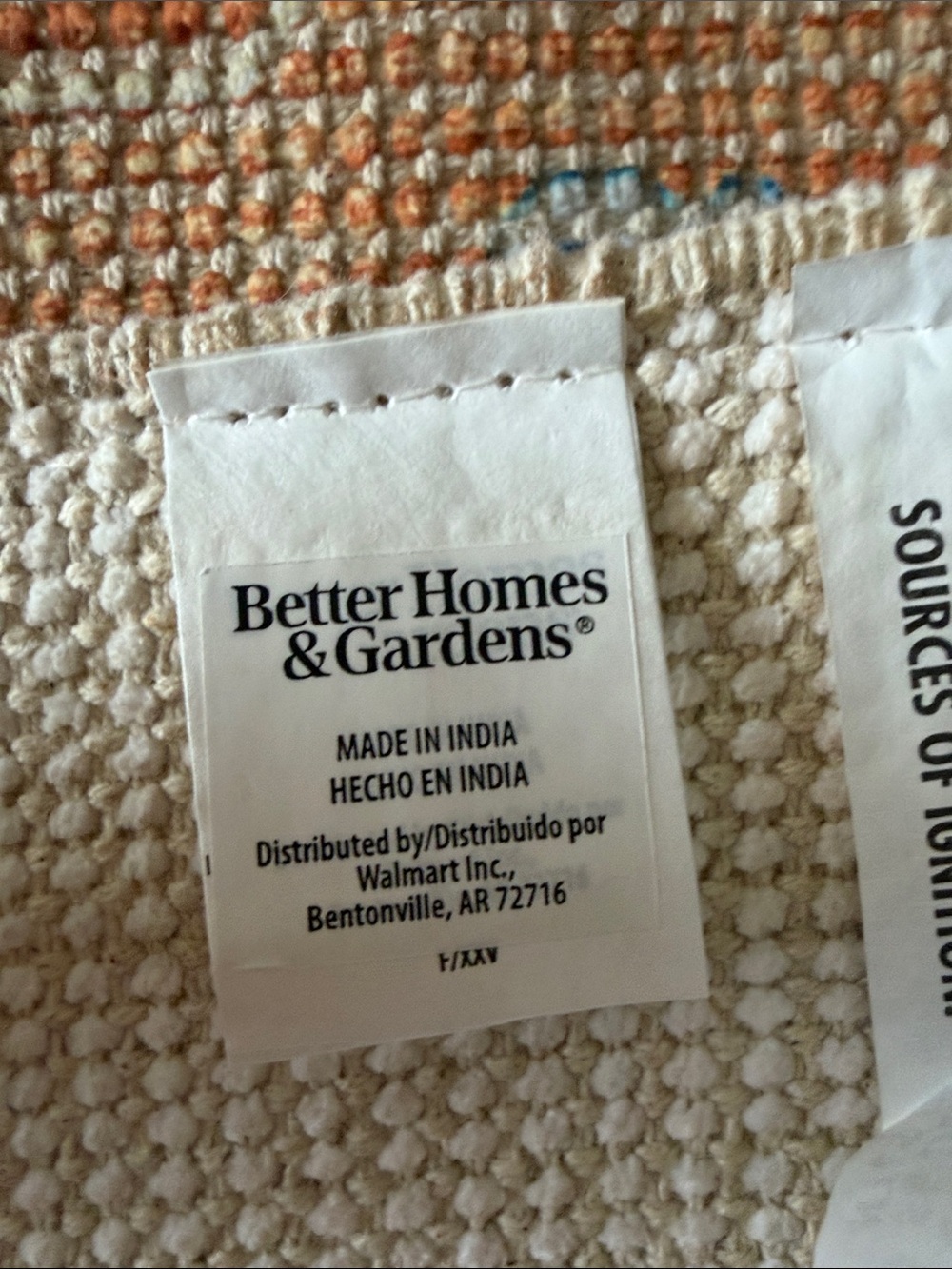 Vintage-Style Runner Rug in Coral & Dusty Blue 2x8” - Picture 6 of 7
